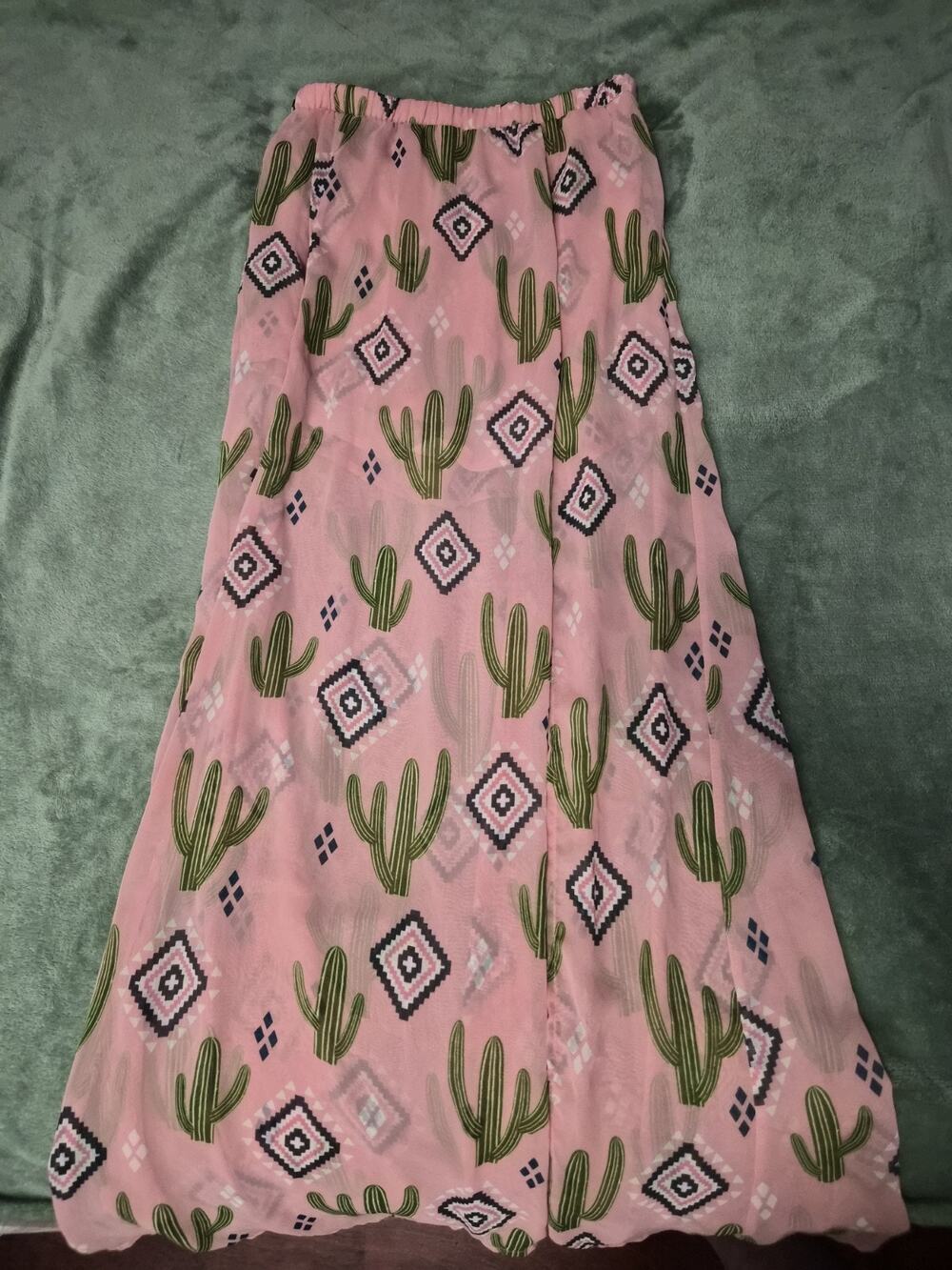 Size Small Berry N Cream Pink Cactus Skirt Skort Sheer Chiffon Built In Shorts
